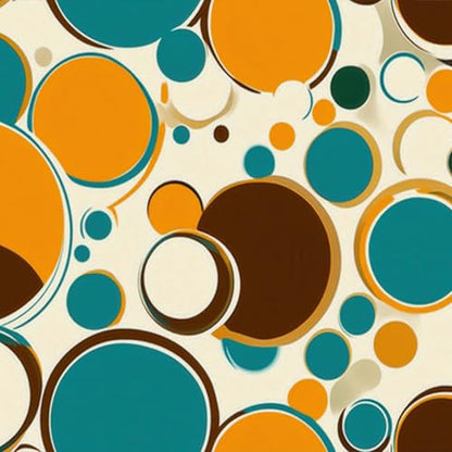 HOMETITUTE Polka Dot Circles Peel Stick Wallpaper 118.1x17.7 Inch Vinyl - color: Retro Orange Blue Circles