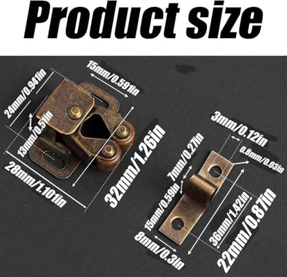 20Pcs Cabinet Latch Double Roller Catch Cabinet Door Catch Hardware