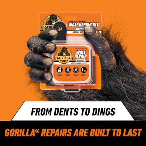 GORILLA Wall Repair Kit, Heavy Duty Spackling Tub, 4 in Patch, 8 Fl Oz (Pack of 2) - size: 8 Fl Oz (Pack of 2)