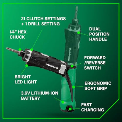 Metabo HPT Cordless Screwdriver Kit, Lithium Ion, DB3DL2