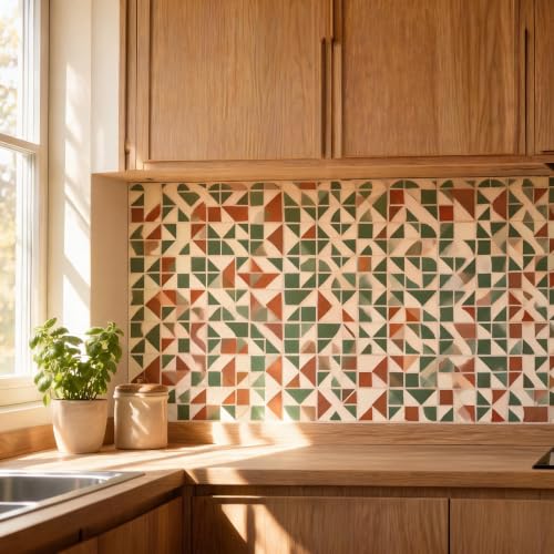TIAMECH A4 Reusable Geometric Triangle Grid Stencil for Painting - color: Geometric Triangle Grid