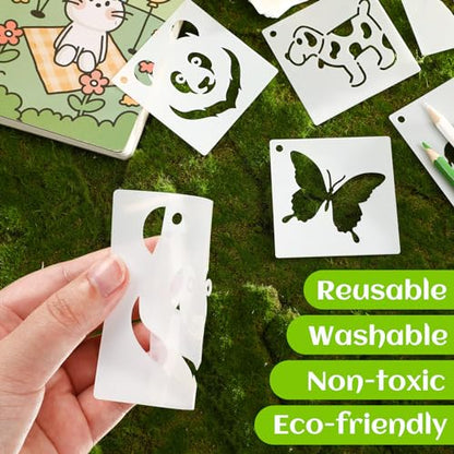 Augshy 56 Pcs Animal Stencils for Painting Craft Drawing Templates for Kids - style: Animals