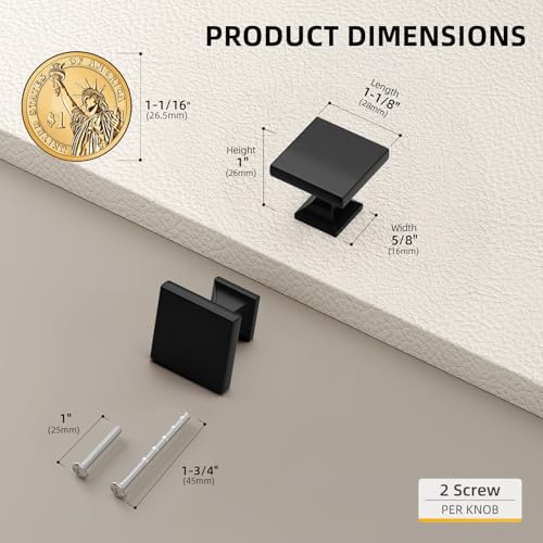 Goldenwarm 15 Pack 1.1 Inch Black Cabinet Knobs for Dresser Drawers - color: Black, size: 15 Pack