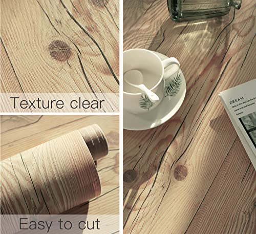 EeeComing Weathered Wood Wallpaper Stick and Peel Wood Contact Paper Wood Plank Removable Wallpaper Wood Look Wall Paper Rustic Reclaimed Distressed 78.7”x17.7” - size: 17.7" x 78.7"