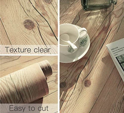 EeeComing Weathered Wood Wallpaper Stick and Peel Wood Contact Paper Wood Plank Removable Wallpaper Wood Look Wall Paper Rustic Reclaimed Distressed 78.7”x17.7” - size: 17.7" x 78.7"
