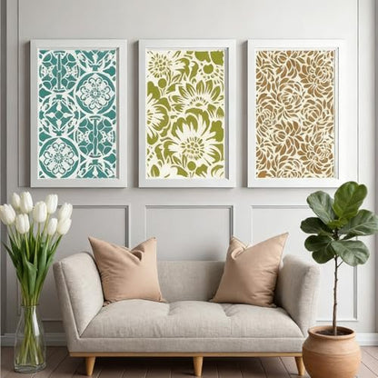 16 Pieces Stencils for Painting,Abstract Texture Mixed Media Art Supplies. - color: 16PCS-A