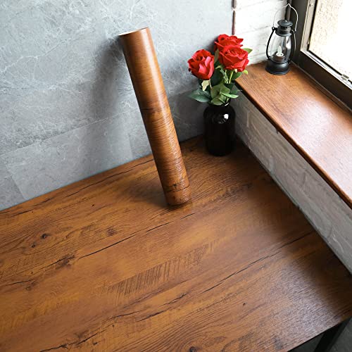 EeeComing Contact Paper Countertop Peel and Stick Wallpaper Wood Brown Wall Paper Wood Grain Contact Papers Removable Wallpaper Waterproof Self Adhesive Wallpapers Roll Brown 78.7Inx24In - size: 78.7"x24"