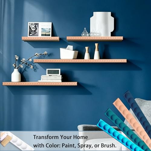 197" x 0.39" Peel & Stick Beaded Decorative Molding Trim, Flexible 3D Half-Round Dot Edge Strip for Home Decoration, Bathroom Mirror Frame, Cabinet, Backsplash Tile (Unfinished White) - size: 197" x 0.39"