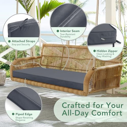 Summsun Outdoor Bench Cushion Pad, 42 x 18 x 3 Inch, Dark Grey - color: Dark Grey, size: 42x18x3 Inch