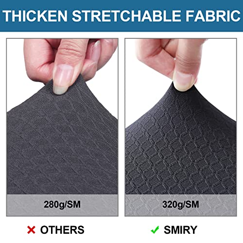 Smiry Waterproof Seat Covers for Dining Room Chairs, Set of 2 - color: Dark Grey, size: Set of 2