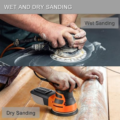 50Pcs 5 Inch Hook and Loop Sanding Discs, Wet Dry Sandpaper Assortment - style: Grit 320 400 600 800 1000