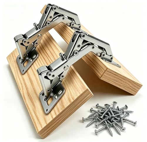 WANLIAN 170 Degree Soft Close Frameless Cabinet Door Hinges, 2 Pairs