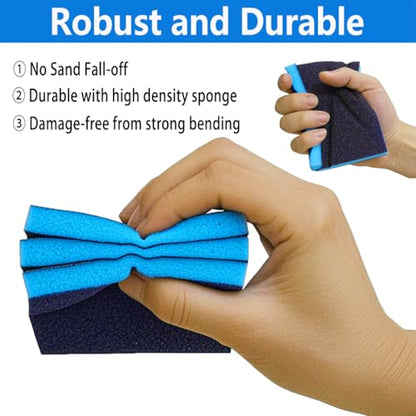 16 Pack 320 Grits Sanding Sponge Fine Sanding Block, Washable and Reusable Wet Dry Sandpaper Block Sandpaper Sponge for Wood Metal FurniturePaint and Drywall - color: Blue, size: 320 Grits-16PCS