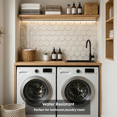 Diflart 10-Pack Peel and Stick White Gold Marble Hexagon Backsplash Tile - color: White Marble + Gold Metal Hexagon, size: 10 Sheets