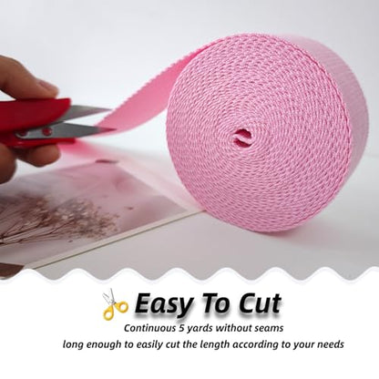 Cotton Webbing 2 Inch 5 Yards for Bag Strap Sewing Crafts, Pink - color: Pink