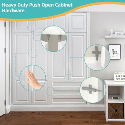 Jiayi Magnetic Push Latch, Heavy Duty Push to Open Cabinet Hardware, Strong Spring Touch Latch Push Close Door Opener for Large Drawer RV Closet, Push Magnet Release Latch Screw On (Gray, 4 Pack) - size: 4 Pack