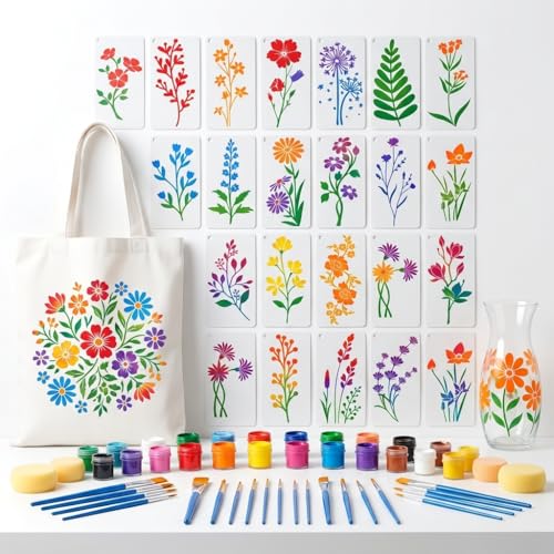 7.87in*15.7 Inch Stencils for Crafts Reusable, 20 Pcs Flower Leaf Stencils for Painting on Wood Signs, DIY Drawing Templates for Canvas, Wall Art, Furniture, Home Decor & Card Making (Extra Large) - size: 7.87*15.7 Inch