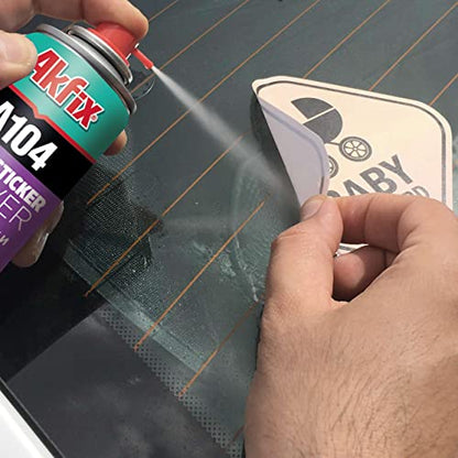 Akfix A104 Sticker Remover Spray - Cleaning Labels on Wood, Glass & Plastic - Safe Decal Remover for Tape, Residue, Gum and Stain Marker, Glue Eraser with Citrus Oil Spray | 6.7 Oz. 12 Pack