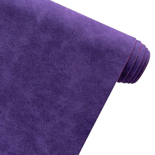 XHT 30 x 135 cm Suede PU Faux Leather Fabric, Soft Smooth Crafts Synthetic Fabric for DIY Handicraft Wallets Bags Making (Purple) - color: Purple