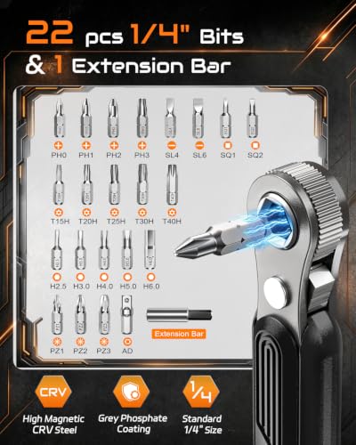 Jorest 24 in 1 Mini Ratchet Screwdriver Set for Tight Spaces