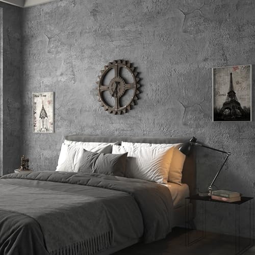ReWallpaper 24in x 16.5ft Industrial Concrete Peel and Stick Wallpaper Waterproof Cement Wall Paper Grey Concrete Contact Paper Textured Wall Covering for Modern Apartment Living Room Bedroom Studio - color: Gray Concrete, size: 24in x 16.5ft