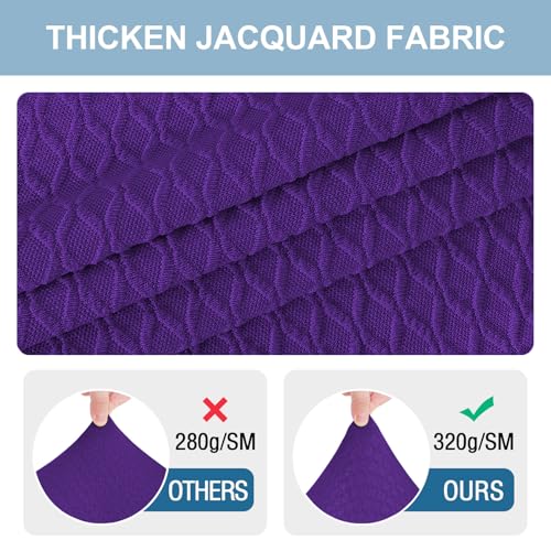 Smiry Stretch Jacquard Seat Covers for Dining Room Chairs Set of 2 - color: Violet, size: Set of 2