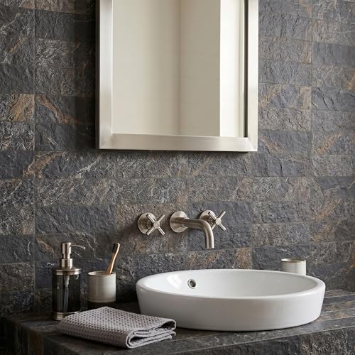 40-Sheet Flexible Stone Peel and Stick Backsplash Tile, 3" x 11.8" Oxide MCM Modified Clay Material Wall Covering, Subway Texture Self-Adhesive Wall Tiles for Kitchen Bathroom Fireplace - color: Oxide