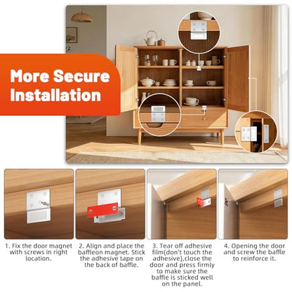 Jiayi Cabinet Door Magnets Closures 2 Pack Ultra Thin Magnetic Door Catch