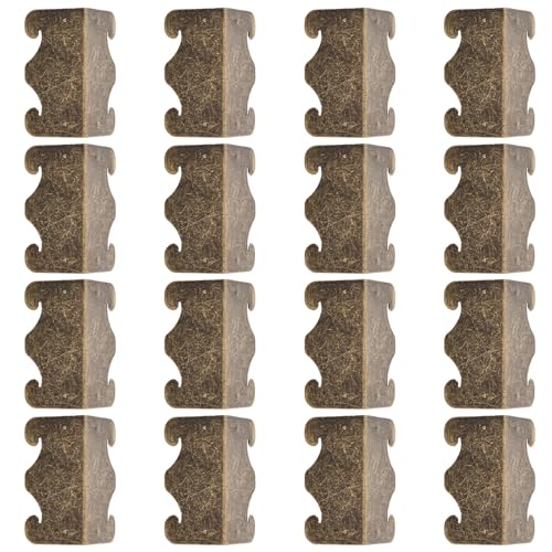 INCREWAY 16PCS Vintage Corner Protectors Antique Bronze Furniture Corners - Decorative Wraps for Chests, Boxes, and Wooden Furniture