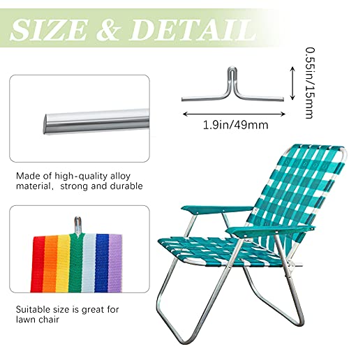 Gisafai Metal Lawn Chair Webbing Clips, 100 Pcs for Chair Frame Replacement