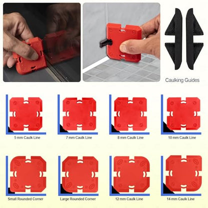 Caulk Application Tool Kit Sealant Finishing Tool Set Silicone Profiling Kit 9 Pcs, Caulk Spreader Silicone Smoother Caulking Edger Tool for Tile Siding Window Sink Joint