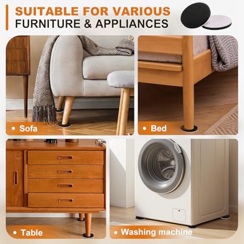 Felt Furniture Sliders for Hardwood Floors 24 PCS, 3 1/2"
