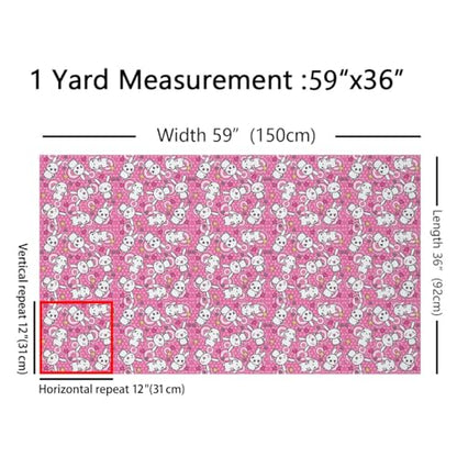 Feelyou Rabbits Animal Theme Fabric by The Yard 1 Yard Kids Soft - color: Multi 002, size: 1 Yard