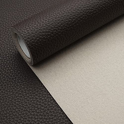 Dark Burgundy Litchi Texture PU Fabric Leather 11.8x53.14 Inch（30x135 CM） 1.13mm Thick Faux Synthetic Leather Material for Upholstery Crafts, DIY Sewings, Sofa, Handbag, Earrings, Hair Bows - color: Dark Burgundy