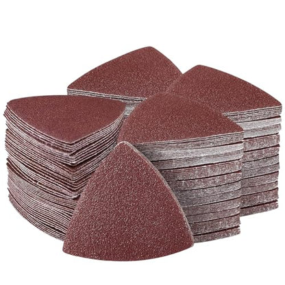 204PCS towbluii Oscillating Multitool Sandpaper, 3-1/8 Inch Triangle Sandpaper for Triangle Sanding Pads, Assorted 40/60/80/120/180/240 Grit 30pcs Each - size: 204 pcs Triangle Sanding Pads 3-1/8 Inch