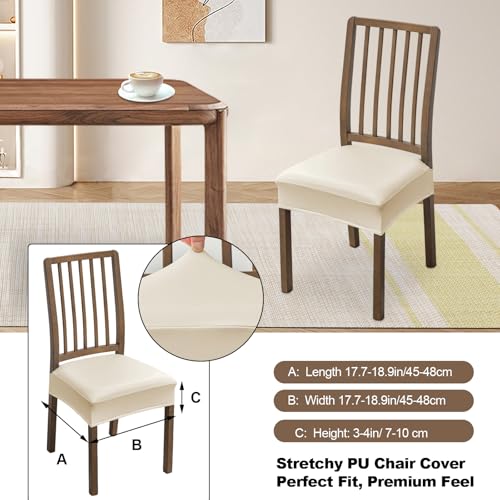 FUANGUI Dining Chair Covers Set of 2, Kitchen Chair Seat Covers - color: Pu-white