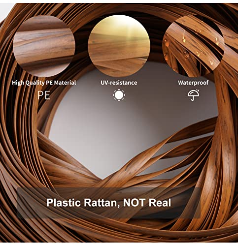 Feyart 32m/105ft 8mm Dark Wood Grain Brown Wicker Repair Kit, PE Rattan Repair Kit for Wicker Chair Fixing, Patio Furniture Repair - color: Dark Wood Grain, size: 105 Feet