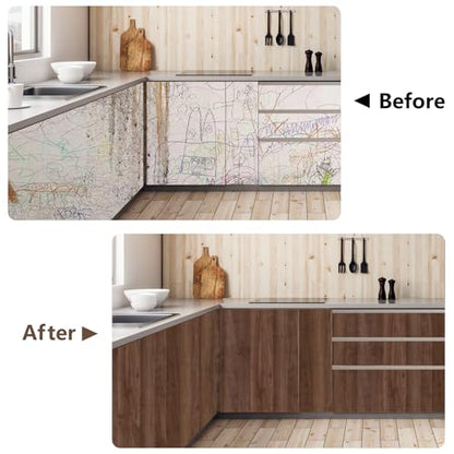 Wood Grain Contact Paper Wooden Peel and Stick Wallpaper 15.7"x472" - color: Deep Brown, size: 15.7" x 472"