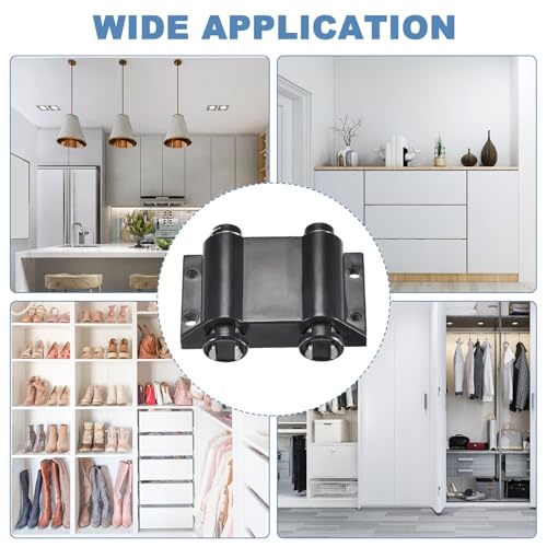 uxcell Double Touch Catch Magnetic Press Latch for Cabinet Door Cupboard Black 2pcs