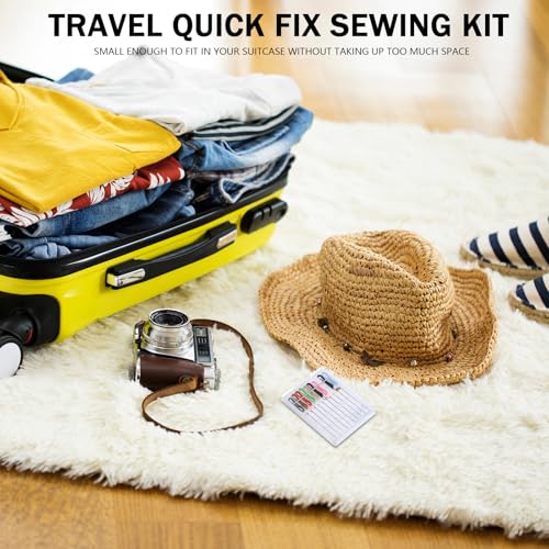 MTLEE 14 Boxes 140 Pieces Quick Fix Sewing Kit, Easy Pre Threaded Needle - color: Stylish Color