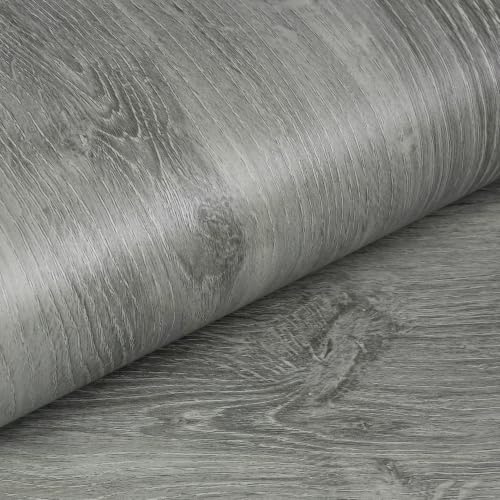 Livelynine Gray Wood Grain Contact Paper Peel Stick Wood Wallpaper Cabinets - color: Gray Oak, size: 15.8" x 78.8"