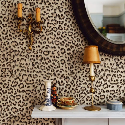 HueBurst Leopard Peel and Stick Wallpaper 17.3"x240" Cheetah Contact Paper Self Adhesive Brown Wallpaper Removable Waterproof Art DIY Wall Paper for Bedroom Living Room (28.8sq.ft.) - size: 17.3" x 240"