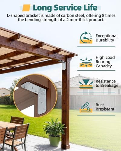 5"×5"×2.5" L Brackets, 90 Degree Corner Brace, Galvanized-16PCS - color: Galvanized-16PCS