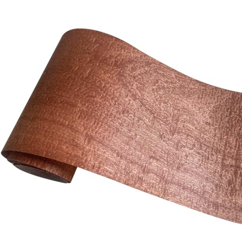 Natural Wood Veneer, Thin Wood Sheets, Refurbished of Furniture/Guitar/Speaker/Automotive Interior, Handmade DIY (Sapele R) - color: Sapele R / 9″ x 90″
