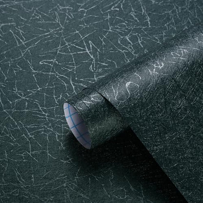 Safiyya Wallpaper Blackish Green Silk Peel and Stick Wallpaper Textured Green Contact Paper Removable Solid Color Self Adhesive Wall Paper Vinyl Rolls 118"x 17.3" - color: Blackish Green, size: 17.3" x 118"