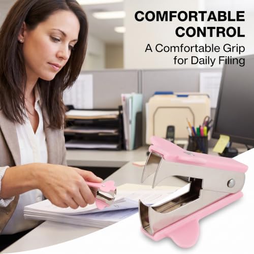 Pink Stapler Removal Tool, Staple Puller, Modern Plastic Stapler Remover with Non-Slip Handle, Ideal for Students, Teachers, Home and School
