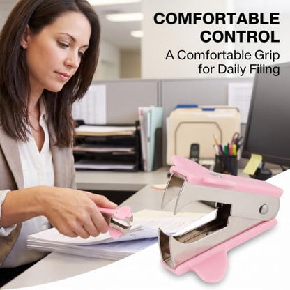 Pink Stapler Removal Tool, Staple Puller, Modern Plastic Stapler Remover with Non-Slip Handle, Ideal for Students, Teachers, Home and School