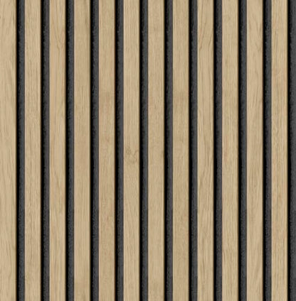 NuWallpaper Oak Slat Wood Peel and Stick Self-Adhesive Removable Wallpaper, Renter-Friendly, 20.5 in x 18 ft