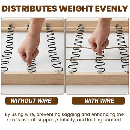SOUJOY 131ft Upholstery Stay Wire for Sofa Furniture Springs, Paper Wrapped Wire 9 Gauge with 80 Clips, Couch Spring Repair Kit