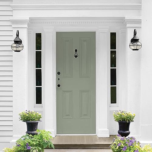 Glidden Total Exterior Paint & Primer All-in-One, Green Tea Leaf/Green, Semi-Gloss, 1 Gallon - color: Green Tea Leaf, size: 128 Fl Oz (Pack of 1)